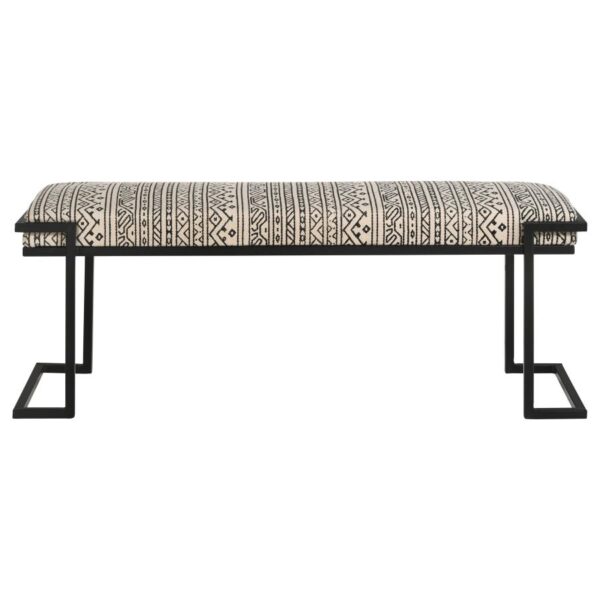 Upholstered Accent Bench Black and White 914142 by Coaster Furniture 13