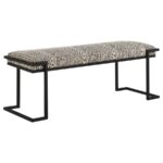 Upholstered Accent Bench Black and White 914142 by Coaster Furniture Accent Chairs Mobilia Cleopatra 24 Upholstered Accent Bench Black and White 914142 by Coaster Furniture 24