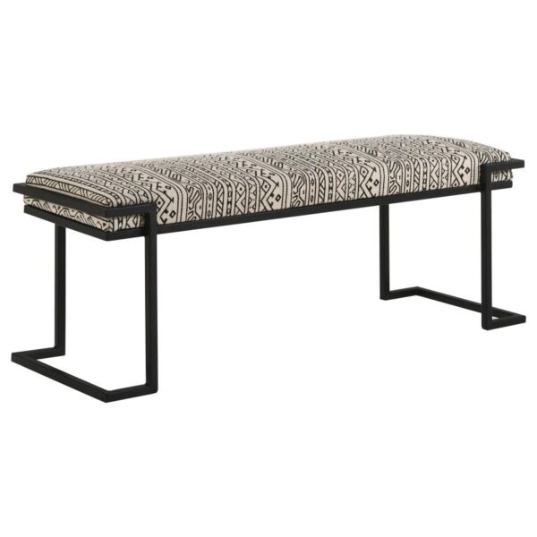 Upholstered Accent Bench Black and White 914142 by Coaster Furniture 16