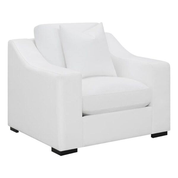 Ashlyn Upholstered Sloped Arms Chair White 509893 By Coaster Furniture | Mobilia Cleopatra Ashlyn Upholstered Sloped Arms Chair White 509893 by Coaster Furniture