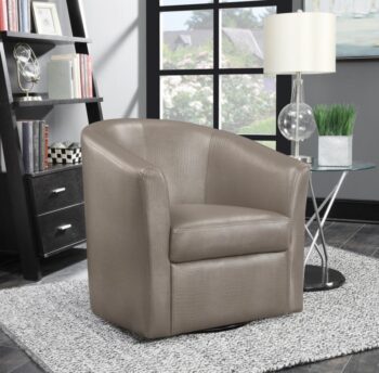 Upholstery Sloped Arm Accent Swivel Chair Champagne 902726 by Coaster Furniture