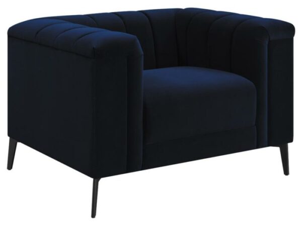 Chalet Tuxedo Arm Chair Blue 509213 By Coaster Furniture | Mobilia Cleopatra Chalet Tuxedo Arm Chair Blue 509213 by Coaster Furniture