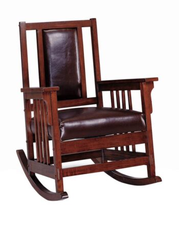 Upholstered Rocking Chair Tobacco and Dark Brown 600058 by Coaster Furniture