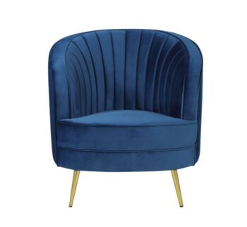 Sophia Upholstered Vertical Channel Tufted Chair Blue 506863 by Coaster Furniture
