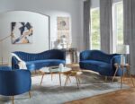 Sophia Upholstered Vertical Channel Tufted Chair Blue 506863 by Coaster Furniture 16