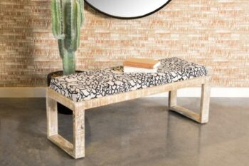 Sled Leg Upholstered Accent Bench Black and White 914138 by Coaster Furniture 9