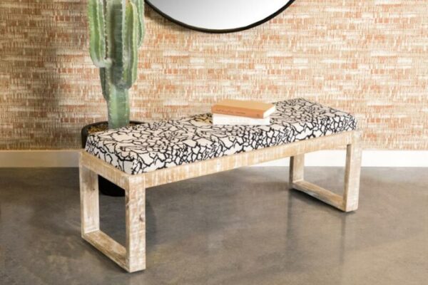 Sled Leg Upholstered Accent Bench Black and White 914138 by Coaster Furniture 9