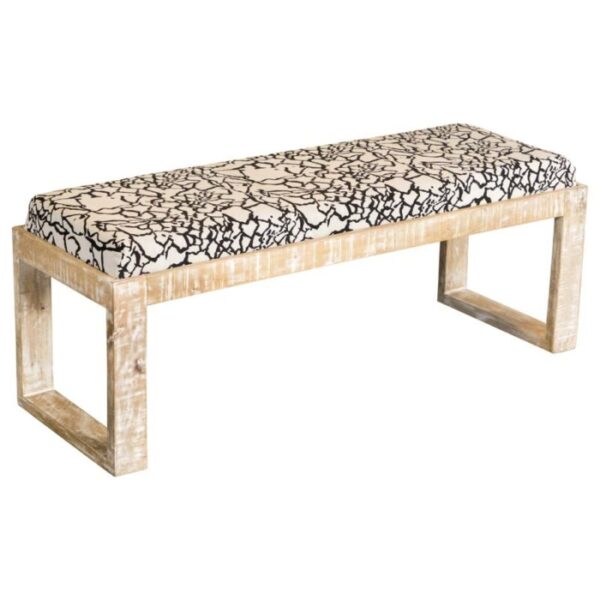 Sled Leg Upholstered Accent Bench Black and White 914138 by Coaster Furniture 12