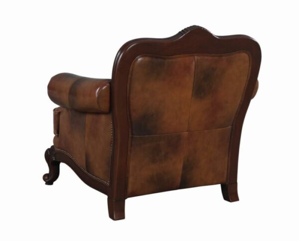 Victoria Rolled Arm Chair Tri-tone and Brown 500683 by Coaster Furniture 7