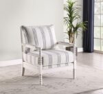 Upholstered Accent Chair with Spindle Accent White and Navy 903835 by Coaster Furniture 15