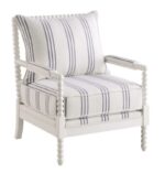 Upholstered Accent Chair with Spindle Accent White and Navy 903835 by Coaster Furniture 16