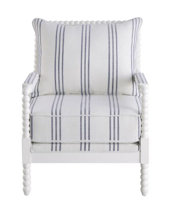 Upholstered Accent Chair with Spindle Accent White and Navy 903835 by Coaster Furniture 11