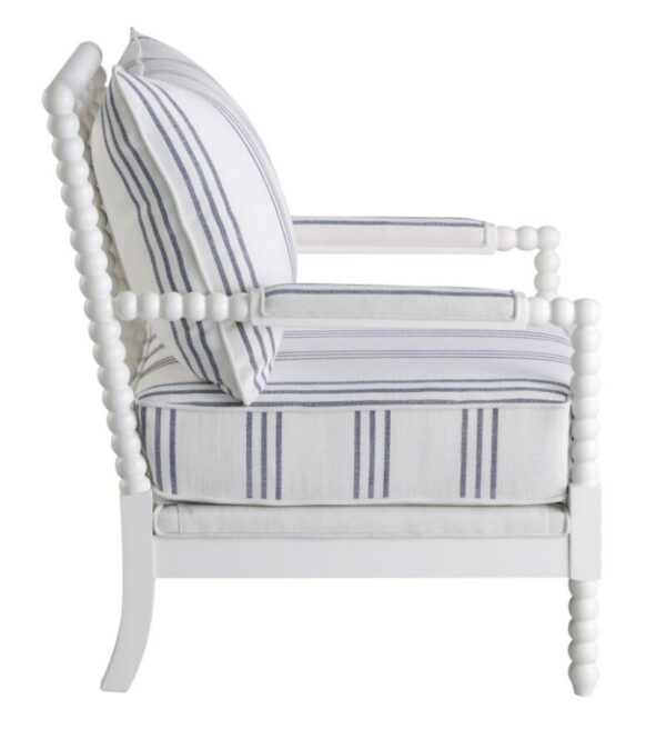 Upholstered Accent Chair with Spindle Accent White and Navy 903835 by Coaster Furniture 13