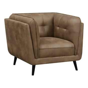 Thatcher Upholstered Button Tufted Chair Brown 509423 by Coaster Furniture