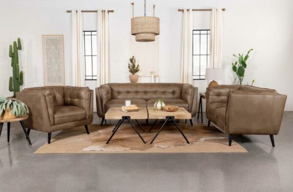 Thatcher Upholstered Button Tufted Chair Brown 509423 by Coaster Furniture 8