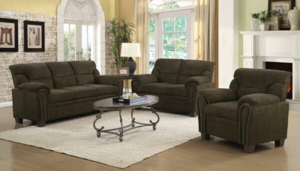 Clemintine Upholstered Chair with Nailhead Trim Brown 506573 by Coaster Furniture 10