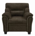 Clemintine Upholstered Chair with Nailhead Trim Brown 506573 by Coaster Furniture Accent Chairs Mobilia Cleopatra 17 Clemintine Upholstered Chair with Nailhead Trim Brown 506573 by Coaster Furniture 17