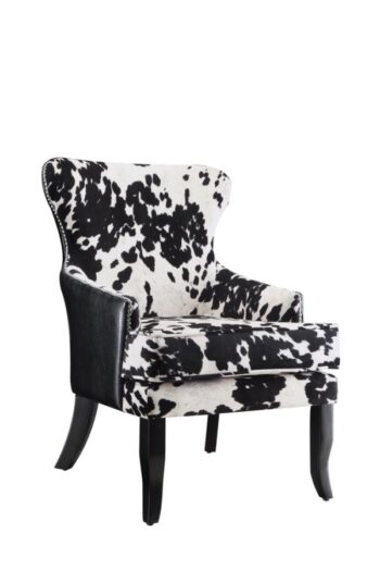 Cowhide Print Accent Chair Black and White 902169 by Coaster Furniture