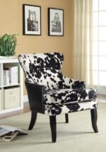 Cowhide Print Accent Chair Black and White 902169 by Coaster Furniture 8