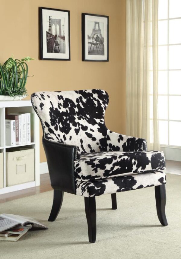 Cowhide Print Accent Chair Black and White 902169 by Coaster Furniture 6