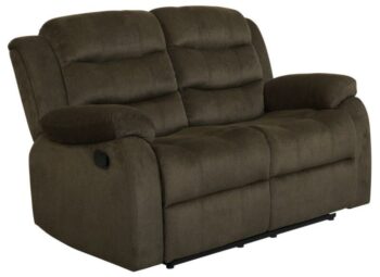 Rodman Pillow Top Arm Motion Loveseat Olive Brown 601882 by Coaster Furniture