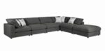 Serene Upholstered Armless Chair Charcoal  551324 by Coaster Furniture 43