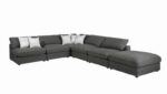 Serene Upholstered Armless Chair Charcoal  551324 by Coaster Furniture 44