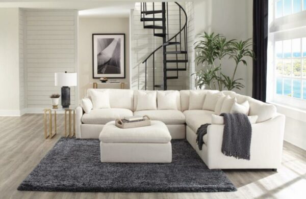 Hobson Cushion Back Armless Chair Off-White 551451 by Coaster Furniture 12