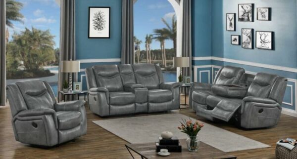 Conrad Upholstered Motion Sofa Cool Grey 650354 by Coaster Furniture 16