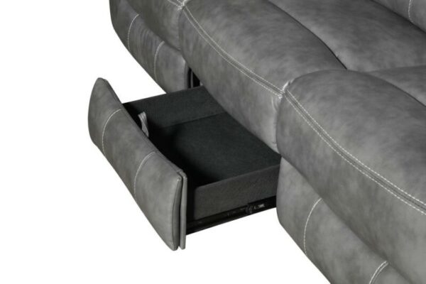 Conrad Upholstered Motion Sofa Cool Grey 650354 by Coaster Furniture 19