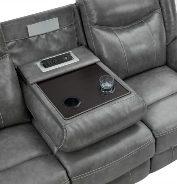 Conrad Upholstered Motion Sofa Cool Grey 650354 by Coaster Furniture 21