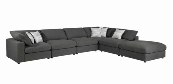 Serene upholstered rectangular ottoman charcoal 551326 by coaster furniture 16