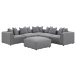 Jennifer square upholstered ottoman grey 551596 by coaster furniture Benches and Ottomans Mobilia Cleopatra 25 Jennifer square upholstered ottoman grey 551596 by coaster furniture 25