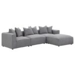 Jennifer square upholstered ottoman grey 551596 by coaster furniture Benches and Ottomans Mobilia Cleopatra 26 Jennifer square upholstered ottoman grey 551596 by coaster furniture 26