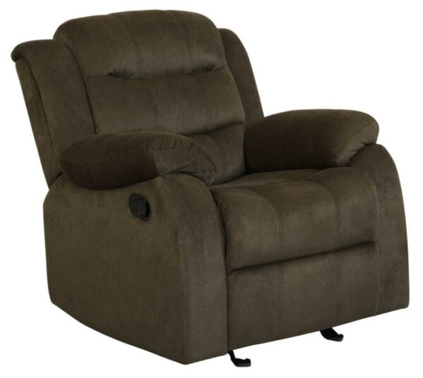 Rodman Upholstered Glider Recliner Chocolate 601883 by Coaster Furniture 10
