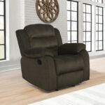 Rodman Upholstered Glider Recliner Chocolate 601883 by Coaster Furniture 19