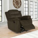 Rodman Upholstered Glider Recliner Chocolate 601883 by Coaster Furniture 20