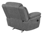Bahrain Upholstered Glider Recliner Charcoal 609543 by Coaster Furniture 30