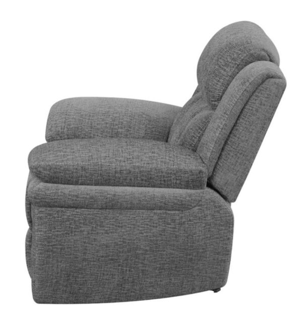 Bahrain Upholstered Glider Recliner Charcoal 609543 by Coaster Furniture 20