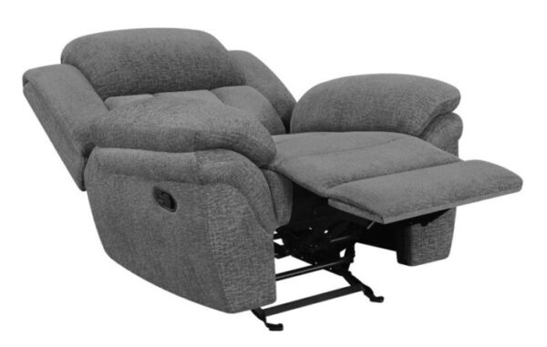 Bahrain Upholstered Glider Recliner Charcoal 609543 by Coaster Furniture 22