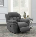 Bahrain Upholstered Glider Recliner Charcoal 609543 by Coaster Furniture 36