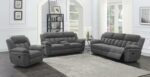 Bahrain Upholstered Glider Recliner Charcoal 609543 by Coaster Furniture 37