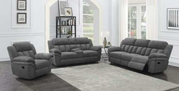 Bahrain Upholstered Glider Recliner Charcoal 609543 by Coaster Furniture 25