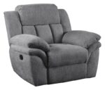 Bahrain Upholstered Power Glider Recliner Charcoal 609543P by Coaster Furniture 31
