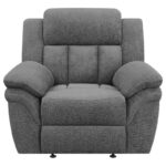Bahrain Upholstered Power Glider Recliner Charcoal 609543P by Coaster Furniture 32