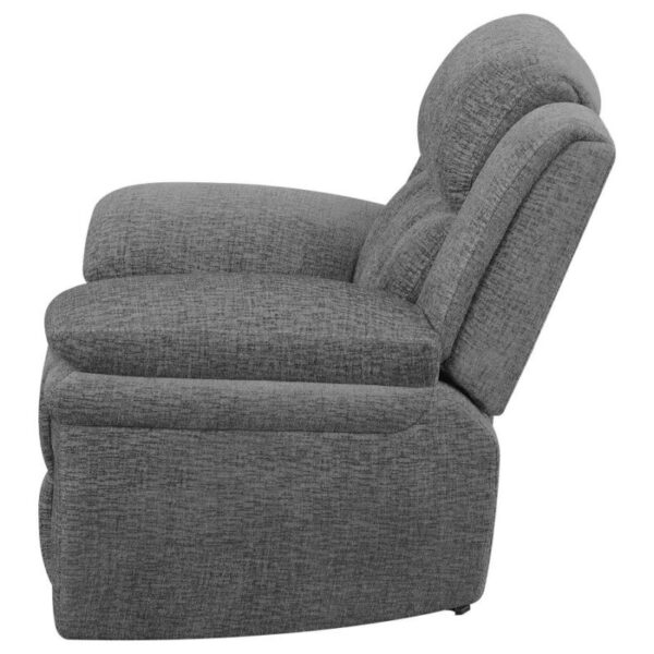 Bahrain Upholstered Power Glider Recliner Charcoal 609543P by Coaster Furniture 20