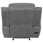 Bahrain Upholstered Power Glider Recliner Charcoal 609543P by Coaster Furniture 35