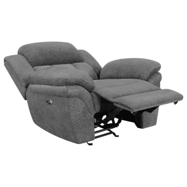 Bahrain Upholstered Power Glider Recliner Charcoal 609543P by Coaster Furniture 22