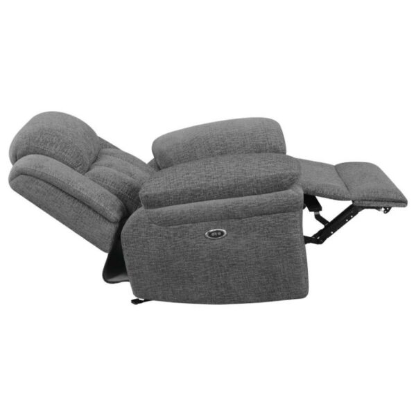 Bahrain Upholstered Power Glider Recliner Charcoal 609543P by Coaster Furniture 23