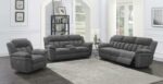 Bahrain Upholstered Power Glider Recliner Charcoal 609543P by Coaster Furniture 44